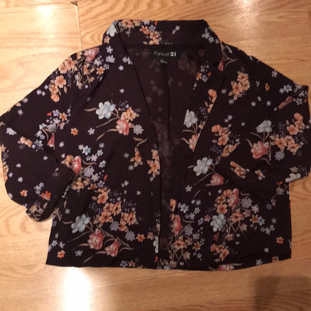 Floral collared forever 21 blazer pretty
